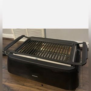 Philips HD6371/94 Smoke-less Indoor Grill, Black (no box used once)